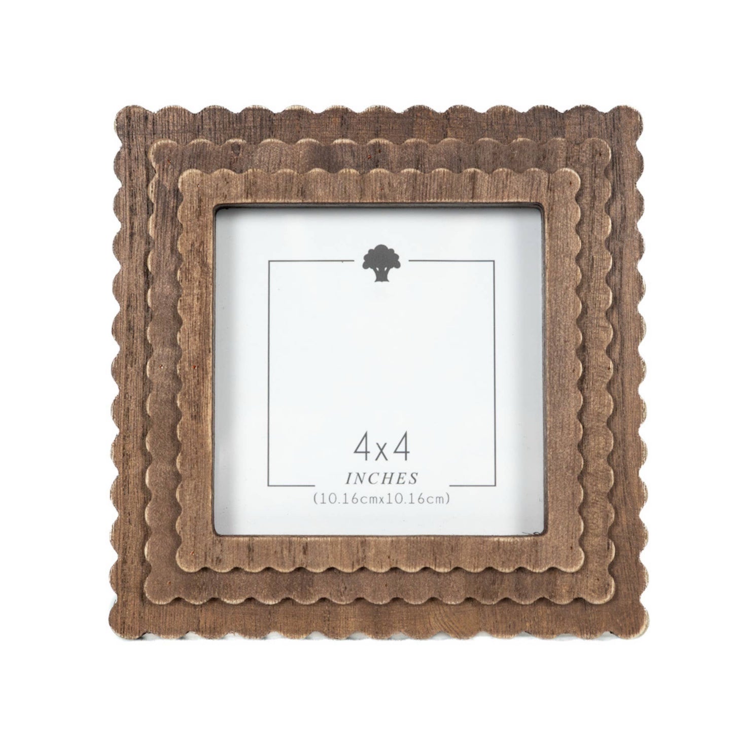 4x4 scallop photo frame espresso