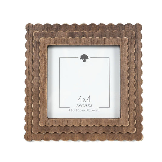 4x4 scallop photo frame espresso