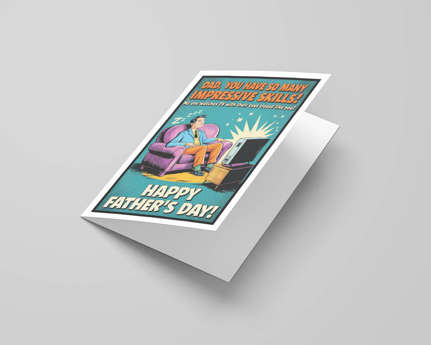 Father & TV-Funny Fathers Day Cards