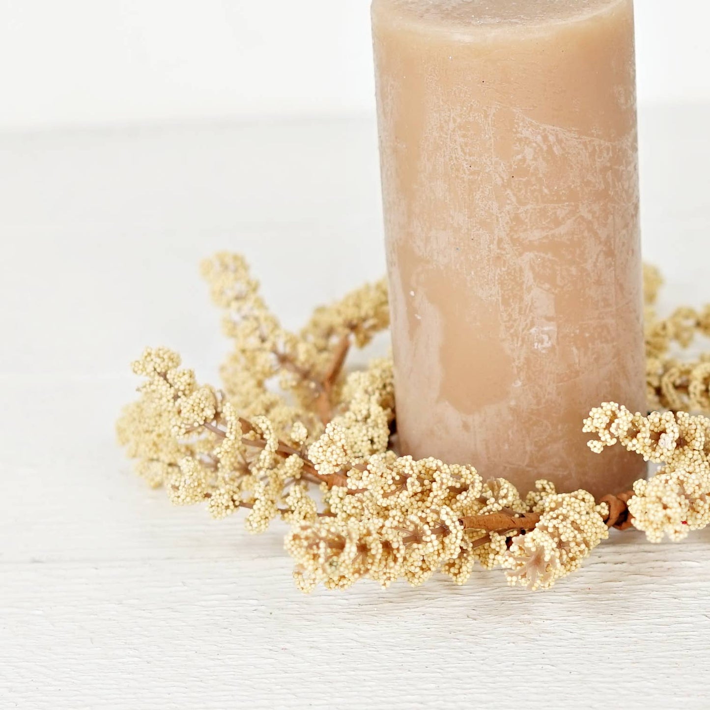 Beige Millet Berry Candle Ring