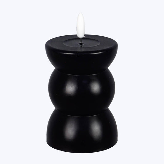 Black, Wax LED Flickering Candle