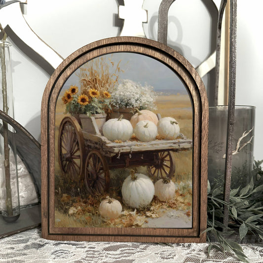 Autumn Wagon Framed Canvas Art