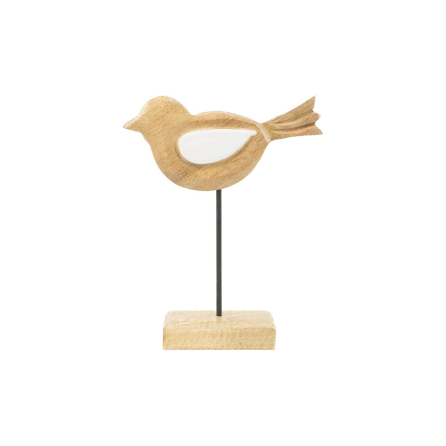 Short Wood Cutout Bird on Stand