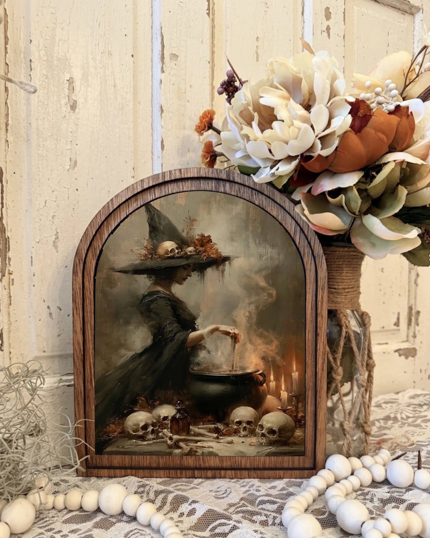 Magical Witch Framed Canvas Art