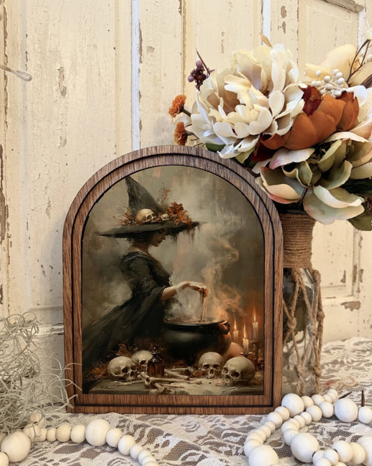 Magical Witch Framed Canvas Art