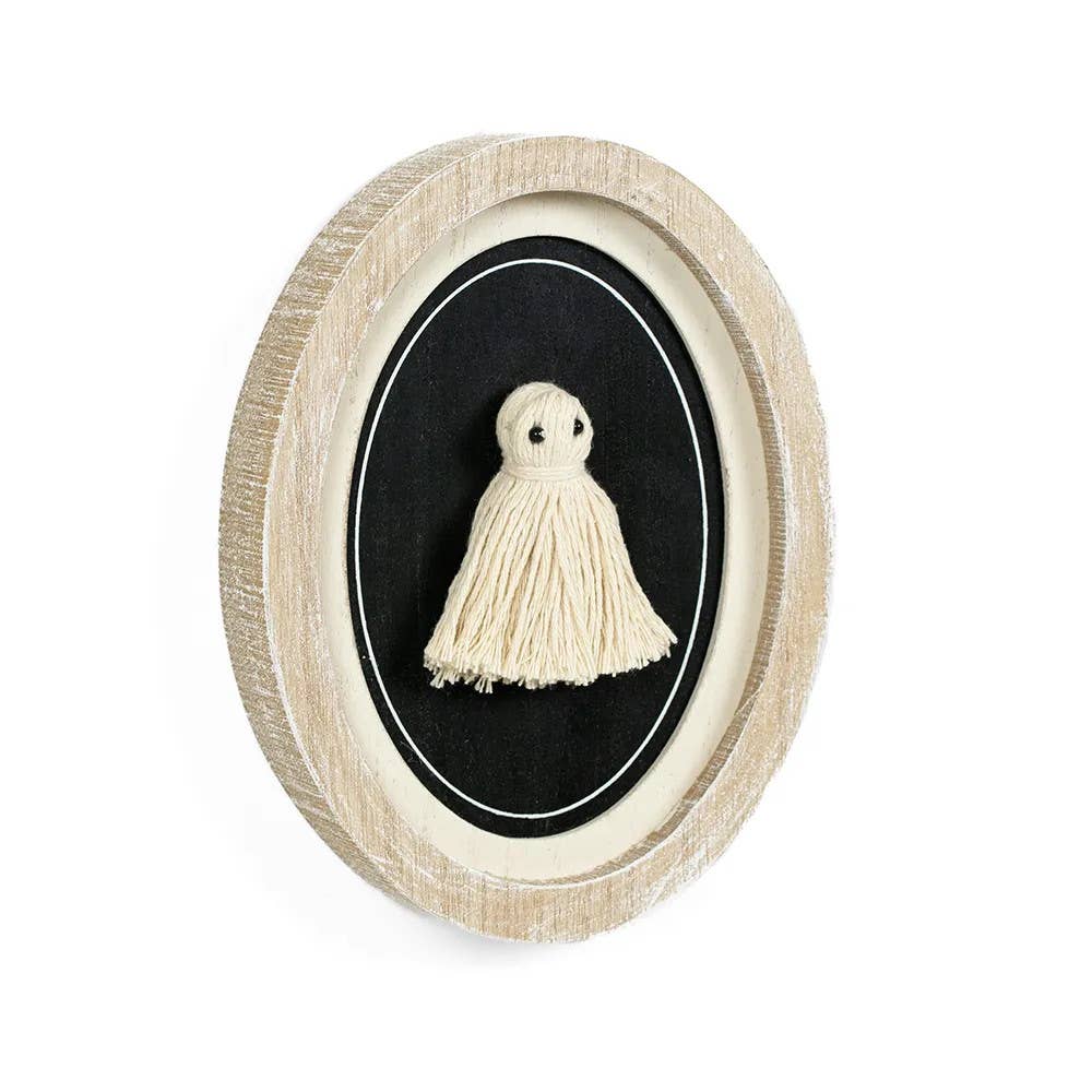 Tassel Ghost Wood Frame Sign