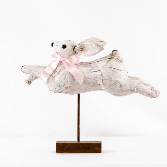 Sawyer Leaping Bunny-Antique White   10x4x8.5
