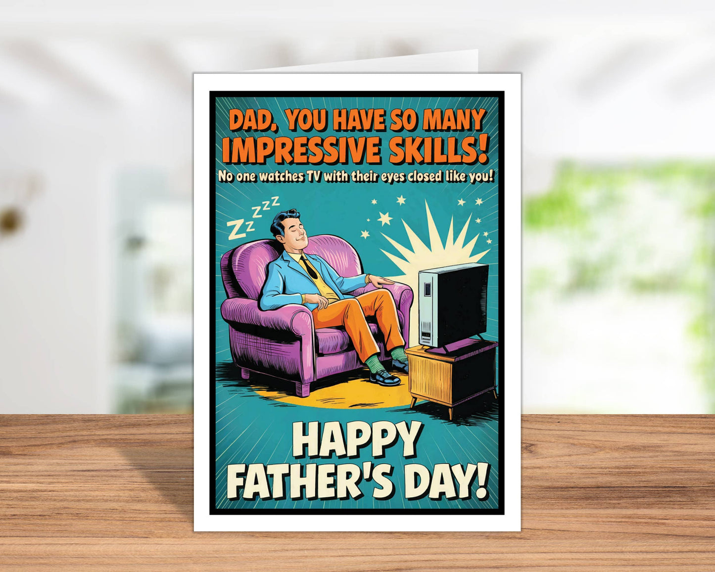 Father & TV-Funny Fathers Day Cards