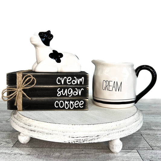 Cream & Sugar Book Stack