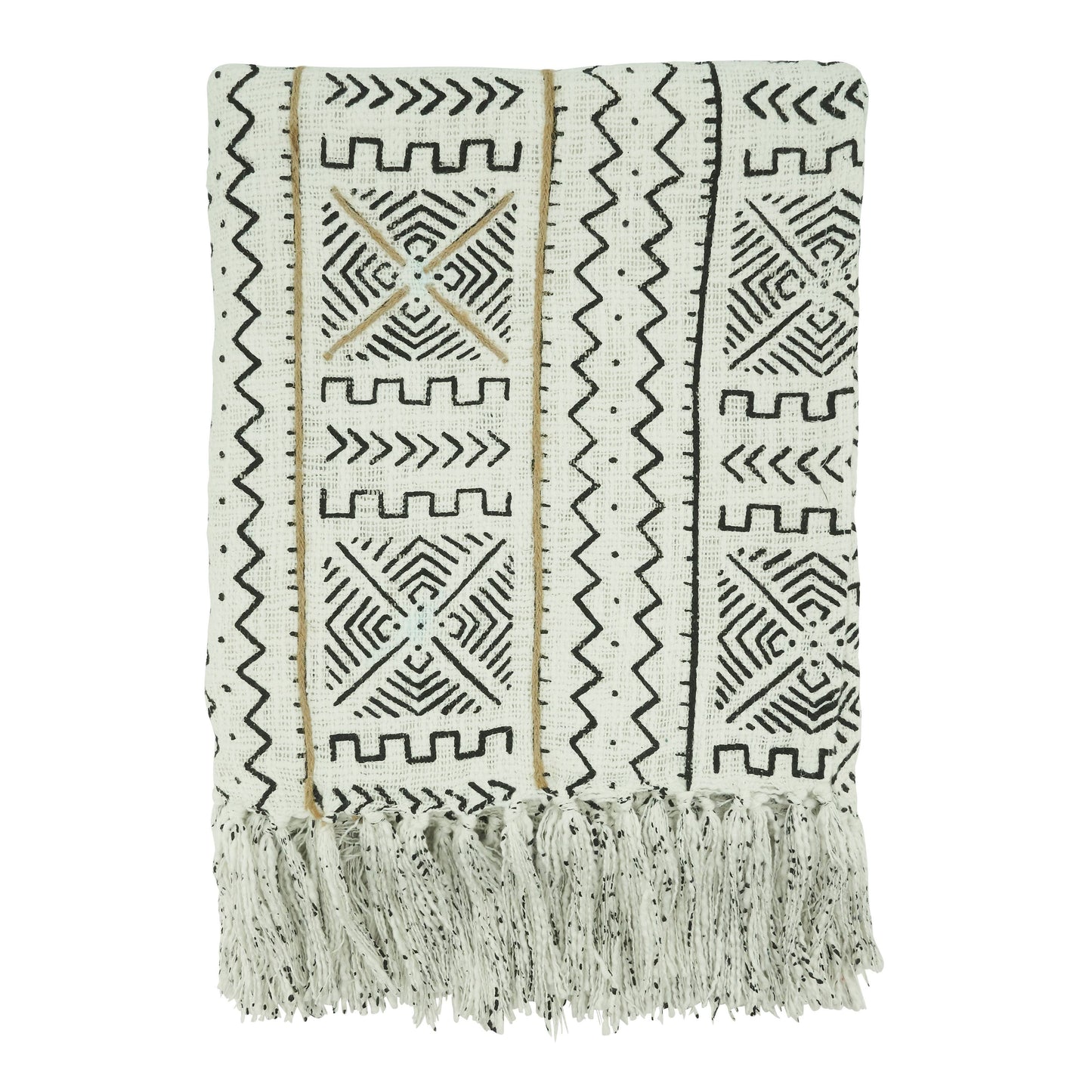 Mudcloth Throw Blanket- Rich Pattern Detail