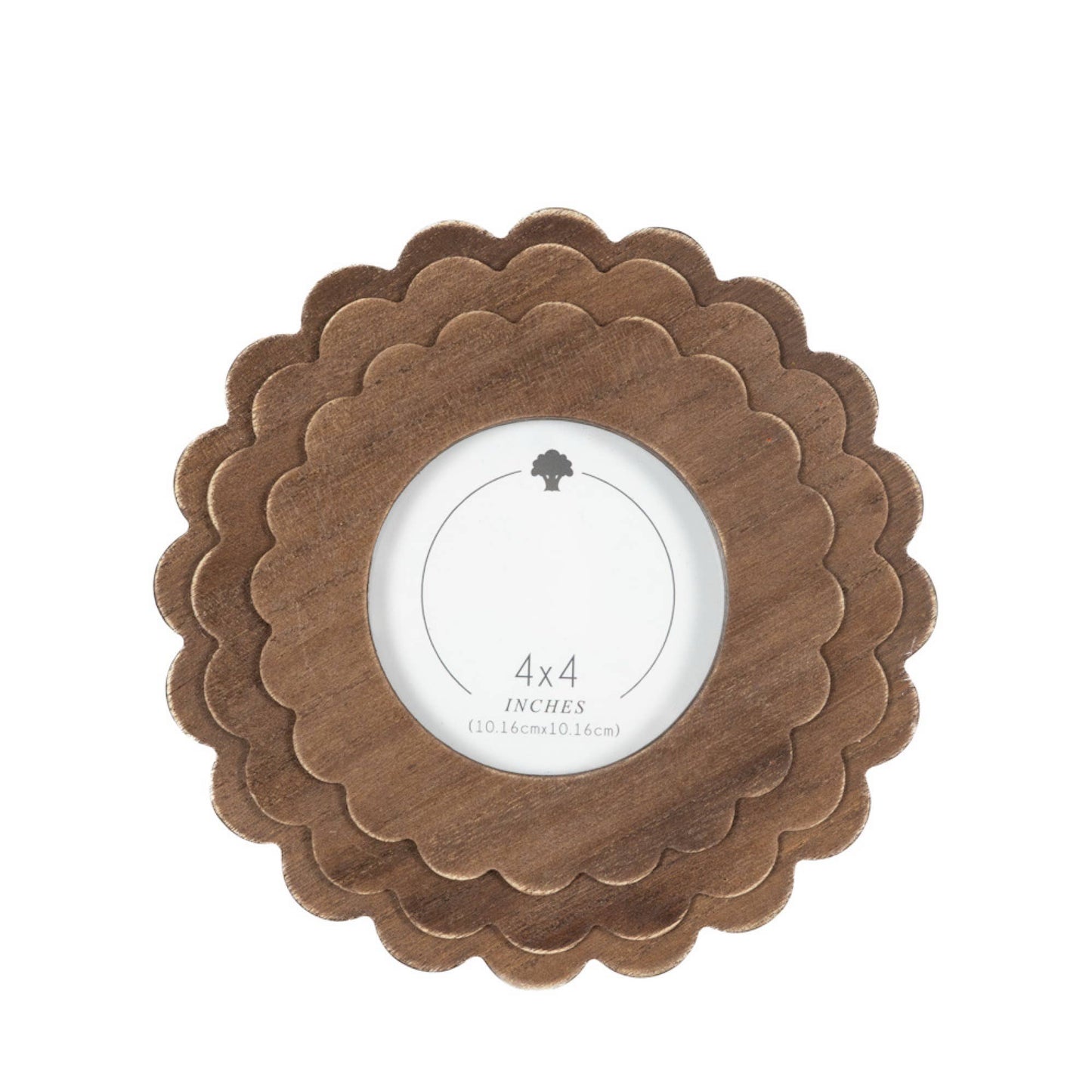 4x4 Round scallop photo frame
