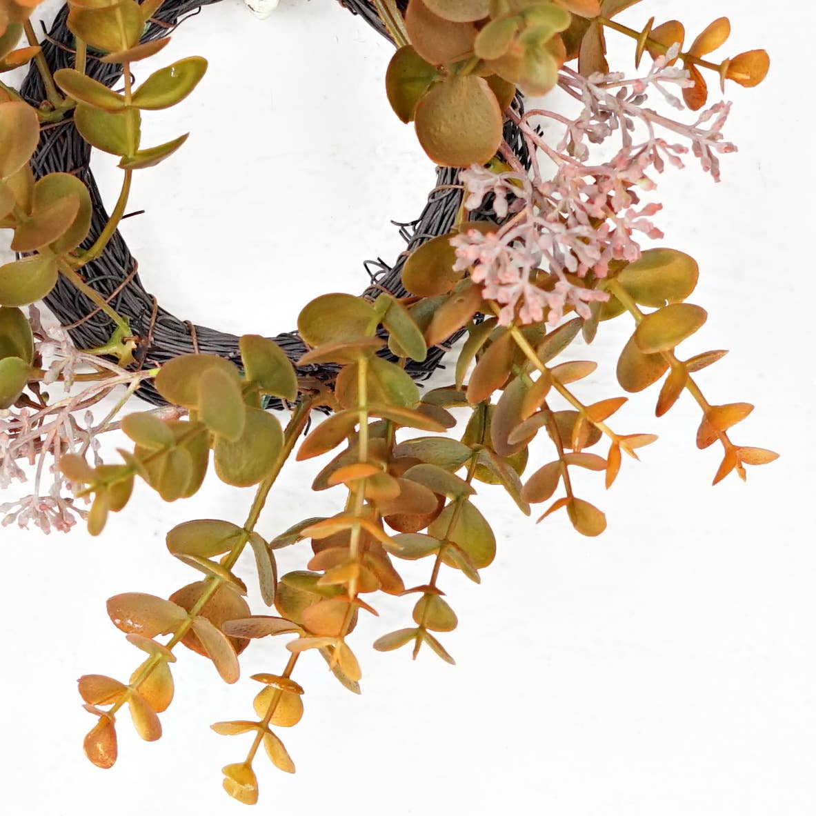 10in(3)Twig Wreath-Fall Mix Seeded Eucalyptus