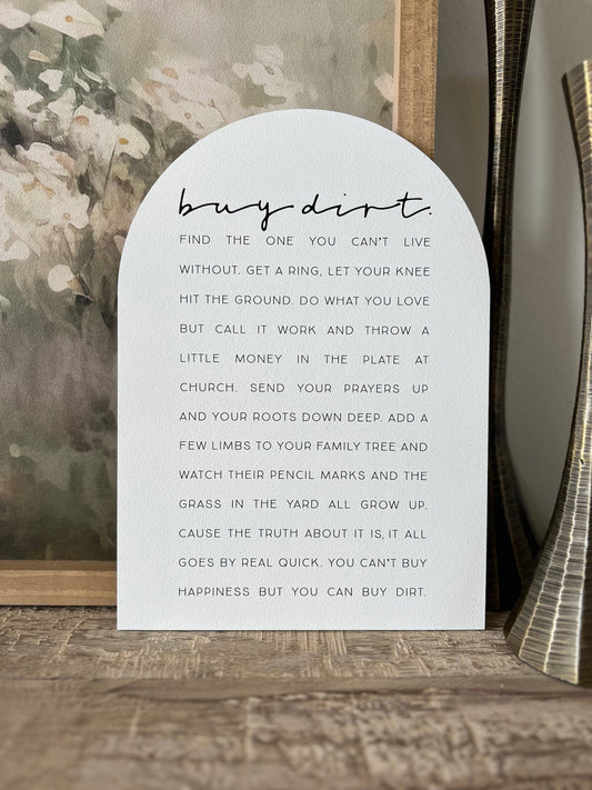 Buy Dirt, Wood Arch