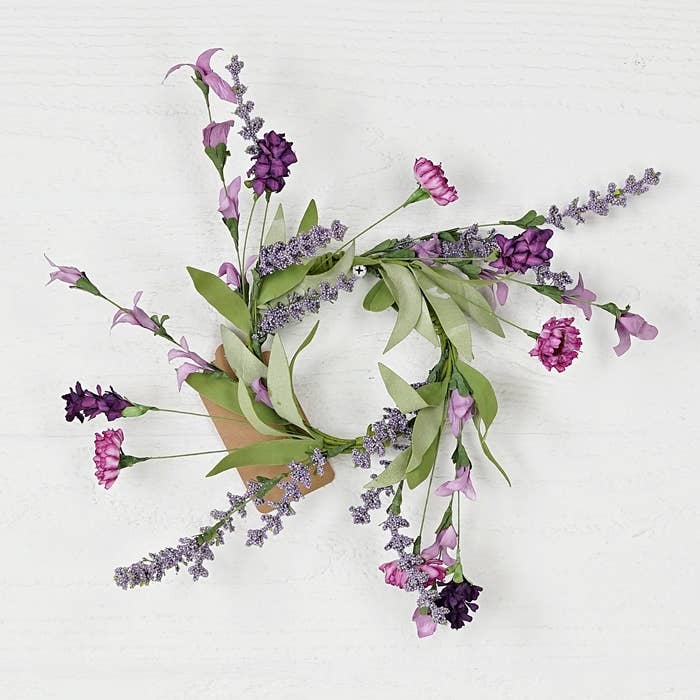 Lanvendar and Wild Flowers Candle Ring-3.5in