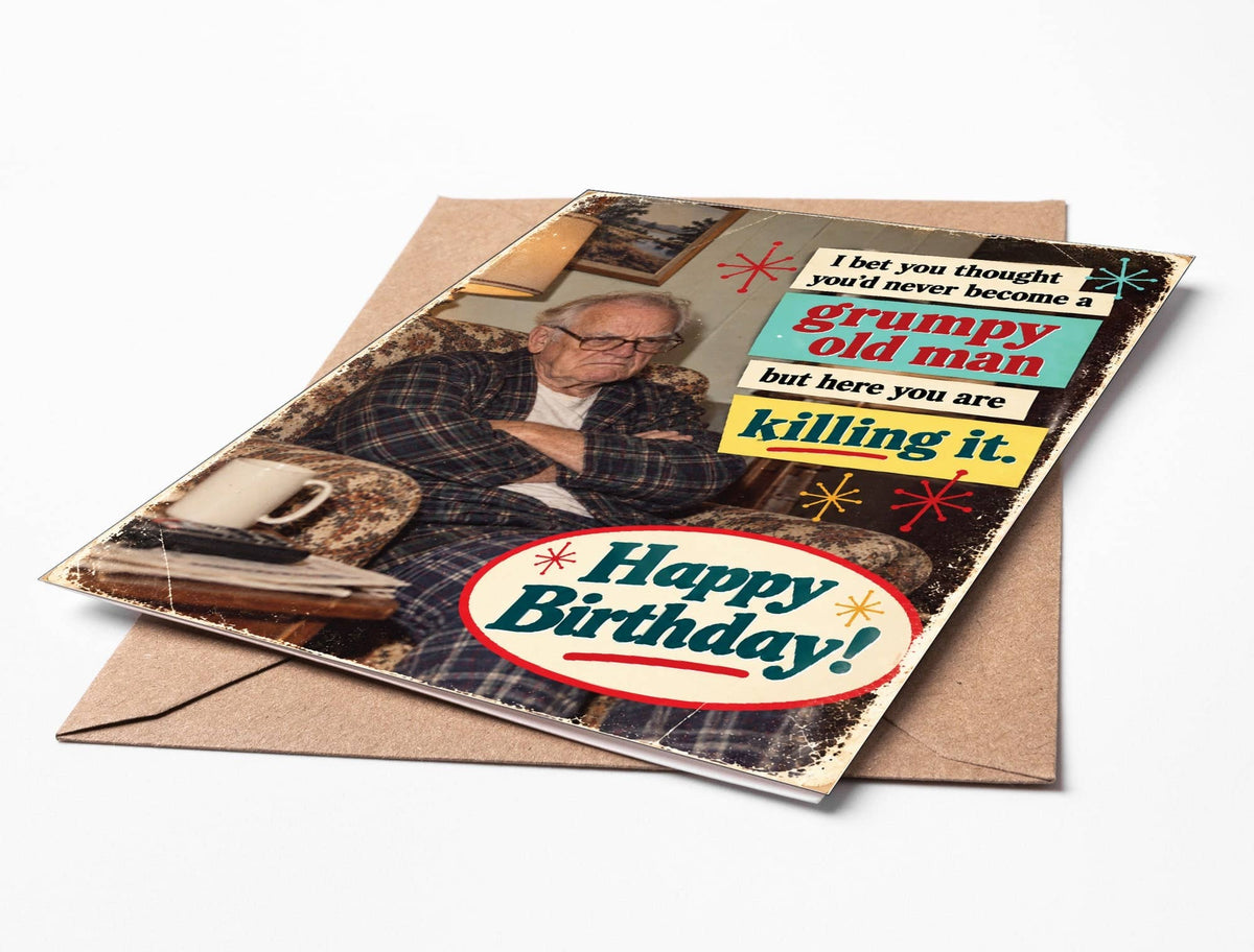 Grumpy Old Man Greeting Card