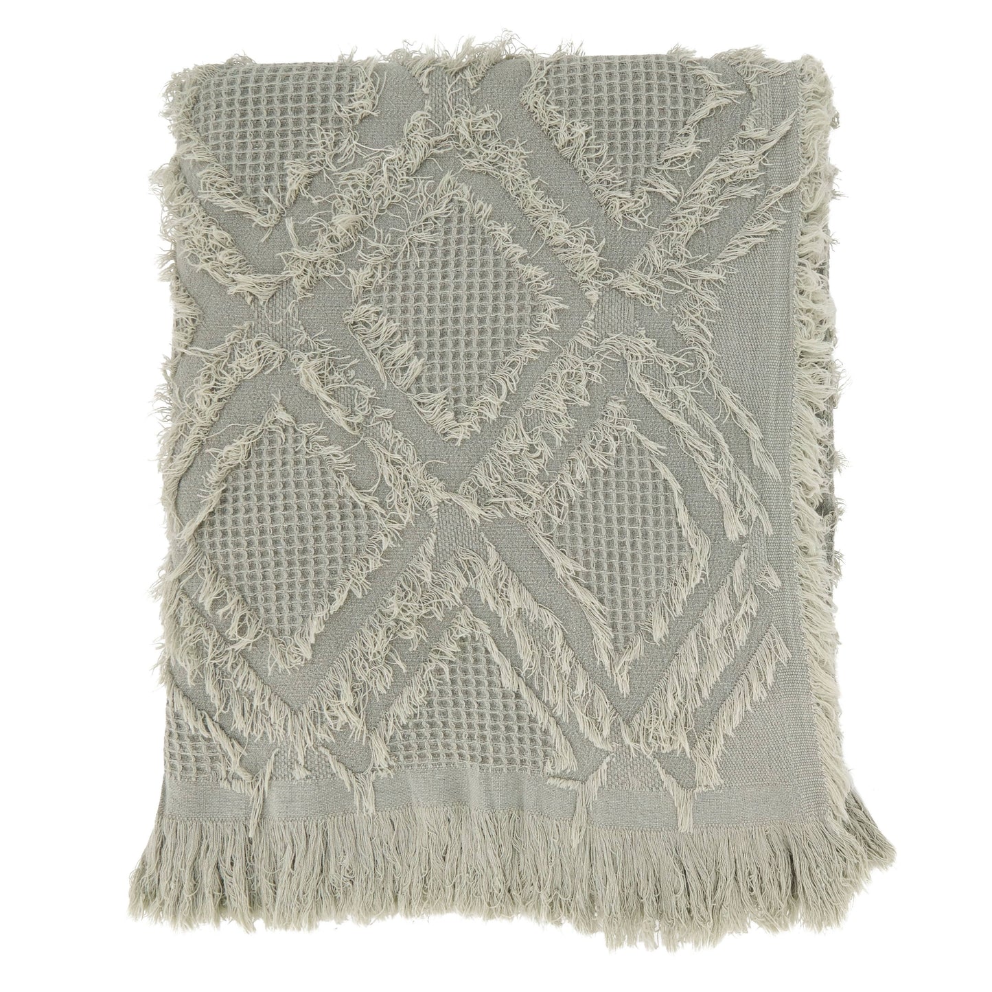 Fringe Waffle Weave Throw