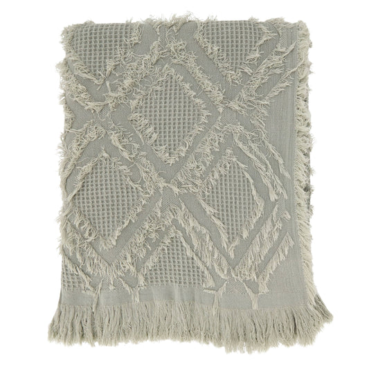 Fringe Waffle Weave Throw
