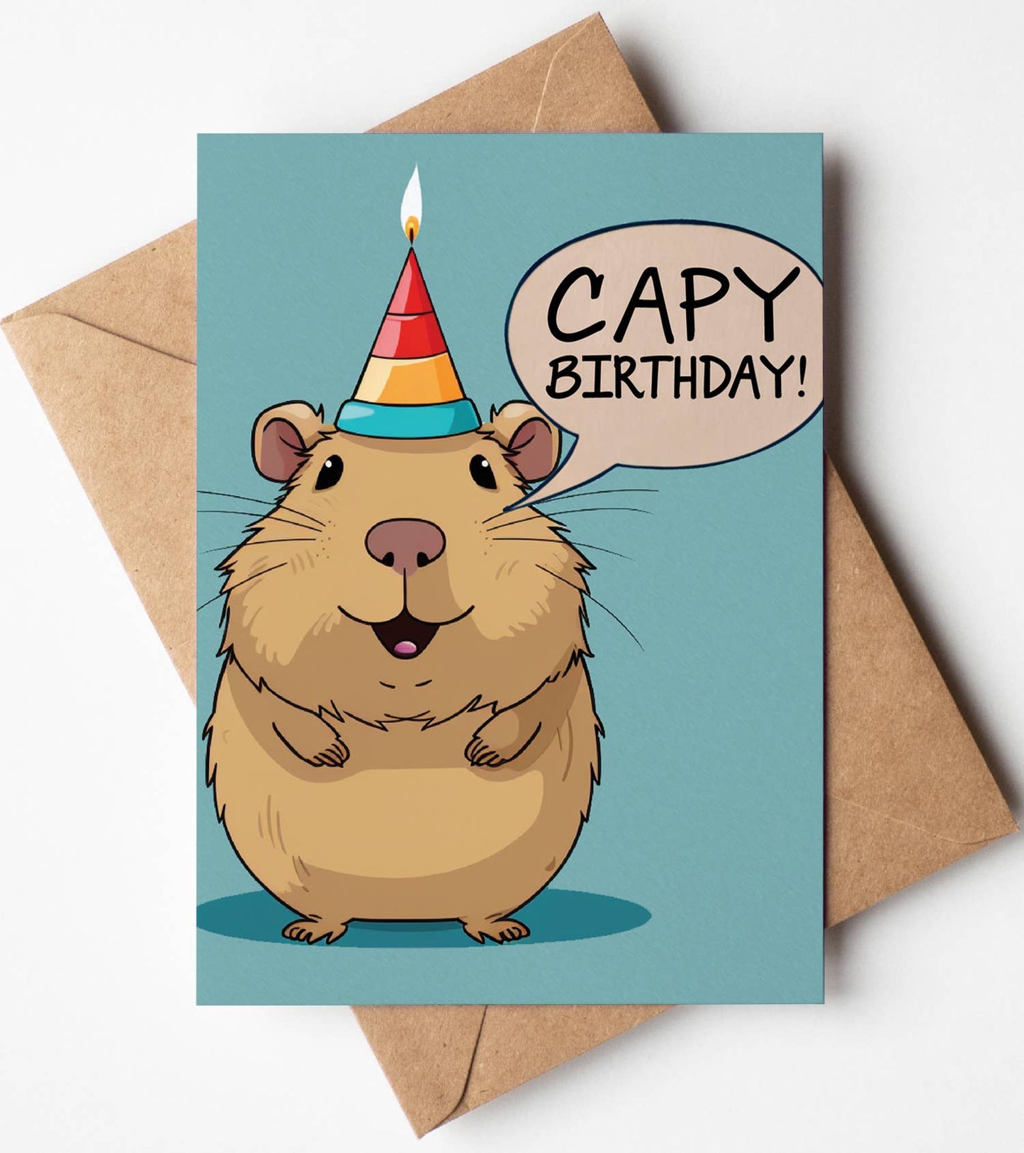 Funny Cards, Greeting Cards, Kids Birthday Cards, Capybara