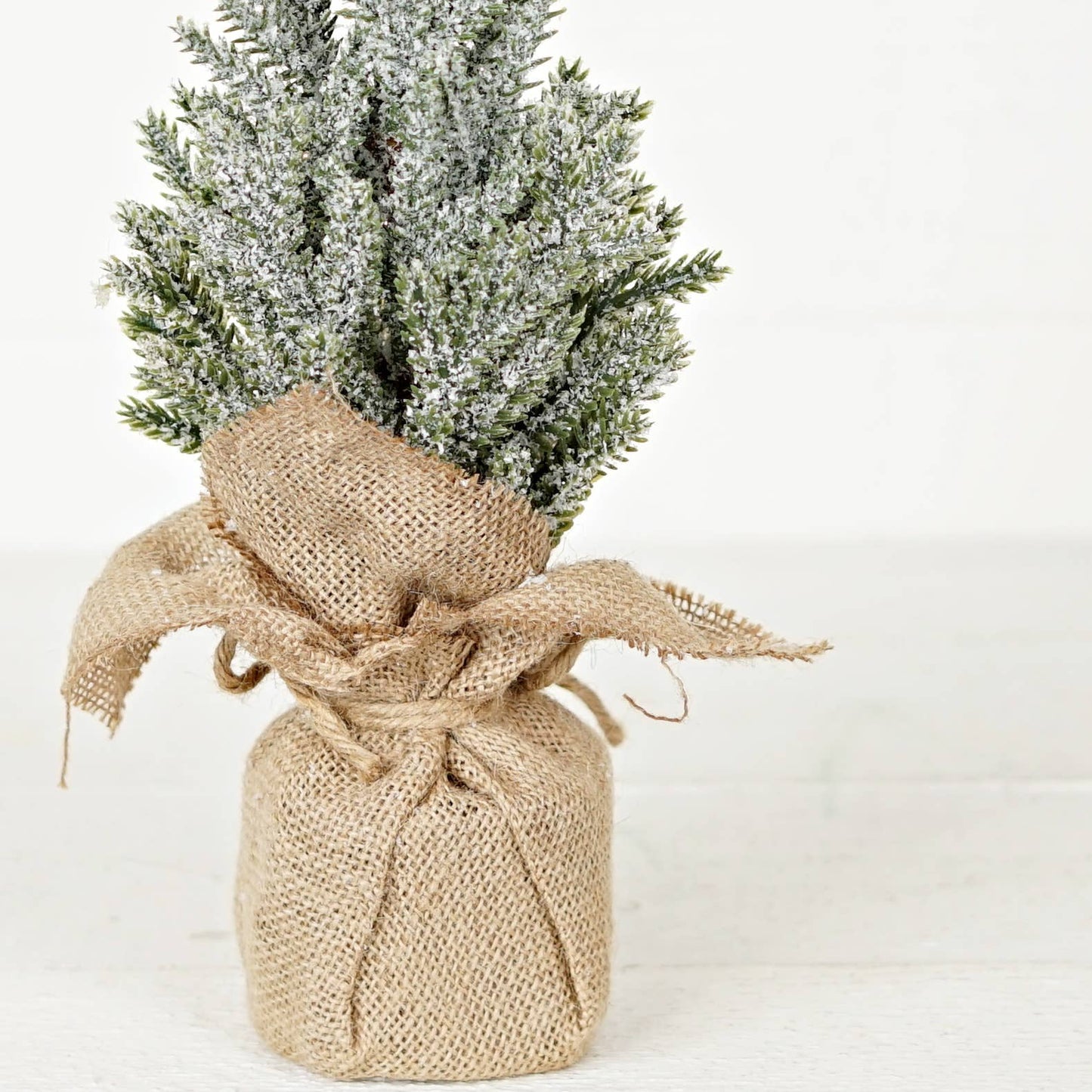 Burlap Snowy Cypress Pine Tree