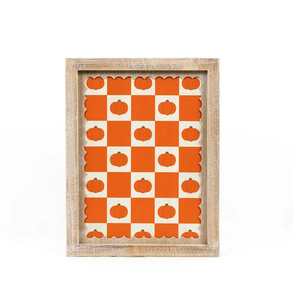 Moon Bats/Checker Pumpkin Reversible Sign