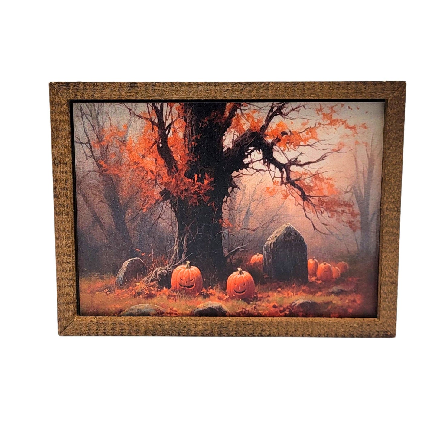 Spooky Graveyard Pumpkins Halloween Night - Fall Decor