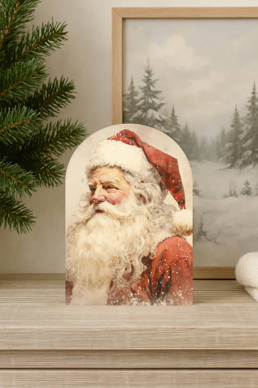 Nostalgic Santa Art Print – Vintage Christmas 2025 Decor