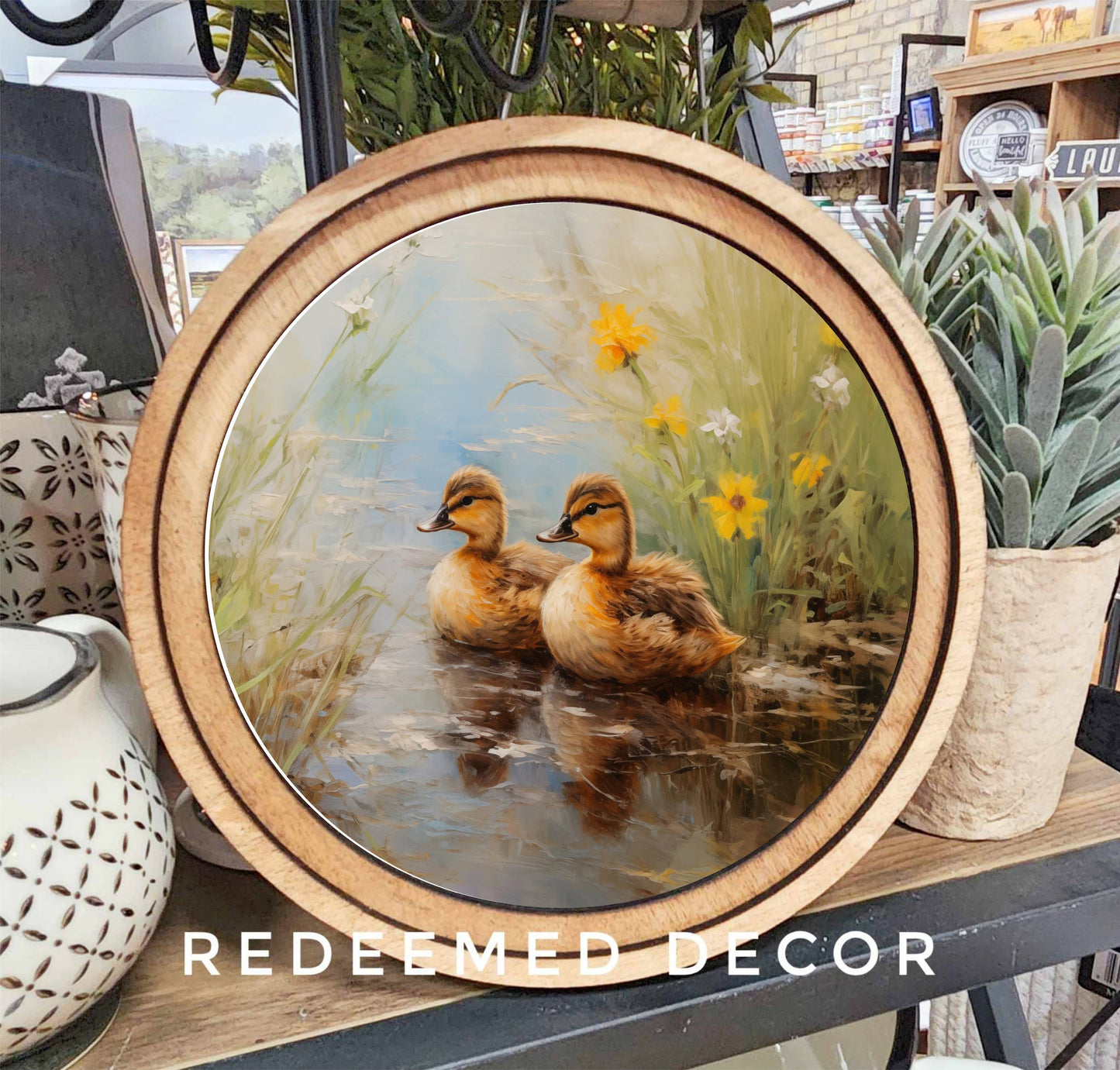 Spring Ducklings Art- Round
