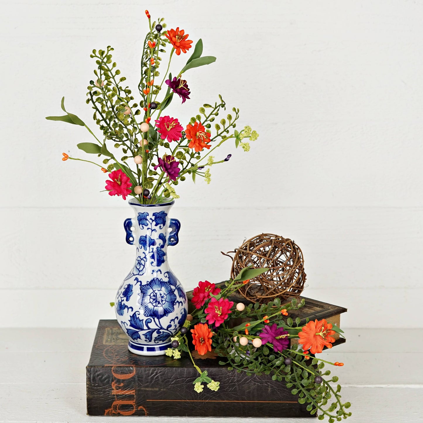 Hibiscus with Boxwood Stem-18in