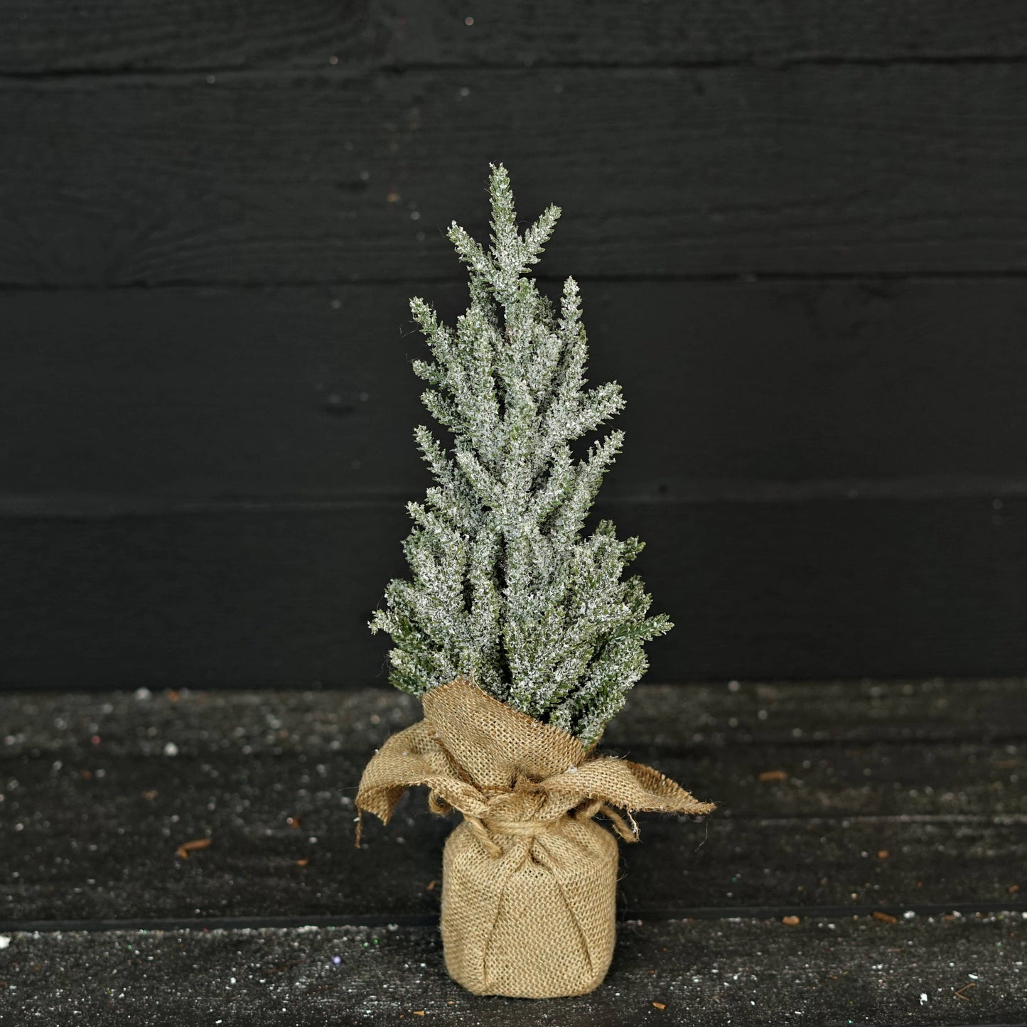 Burlap Snowy Cypress Pine Tree