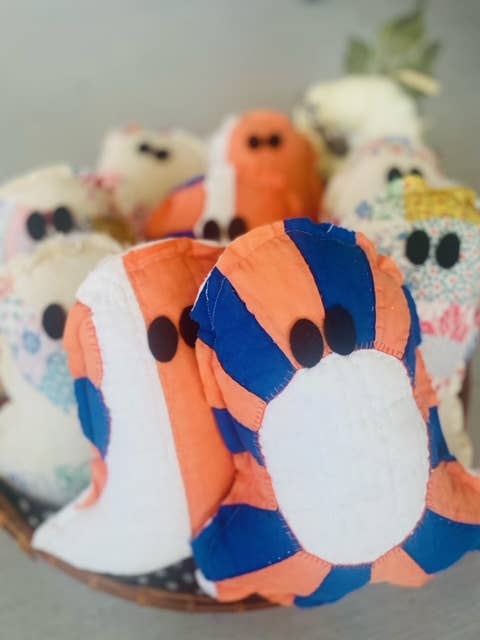 Handmade Vintage Quilt Ghost Pillow