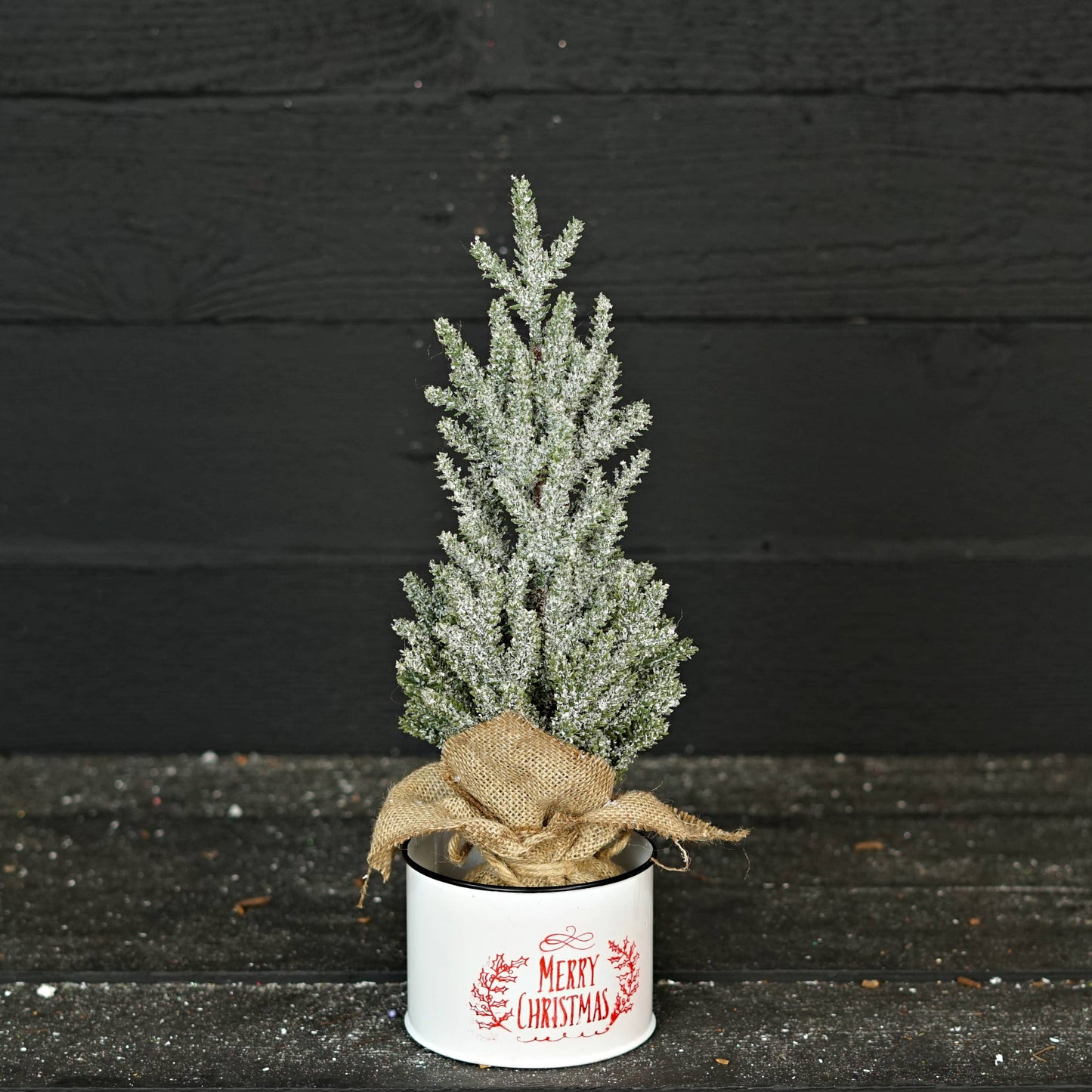 Burlap Snowy Cypress Pine Tree