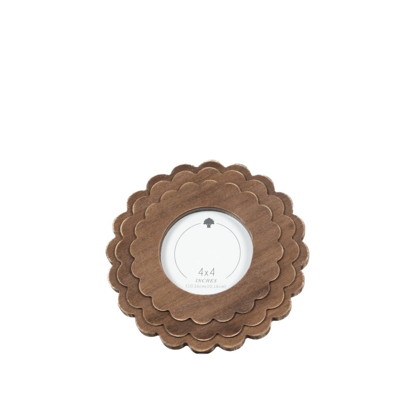 4x4 Round scallop photo frame