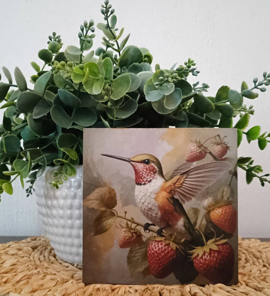 Hummingbird & Strawberries