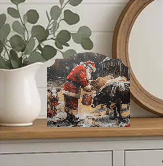 Cows W/ Santa
