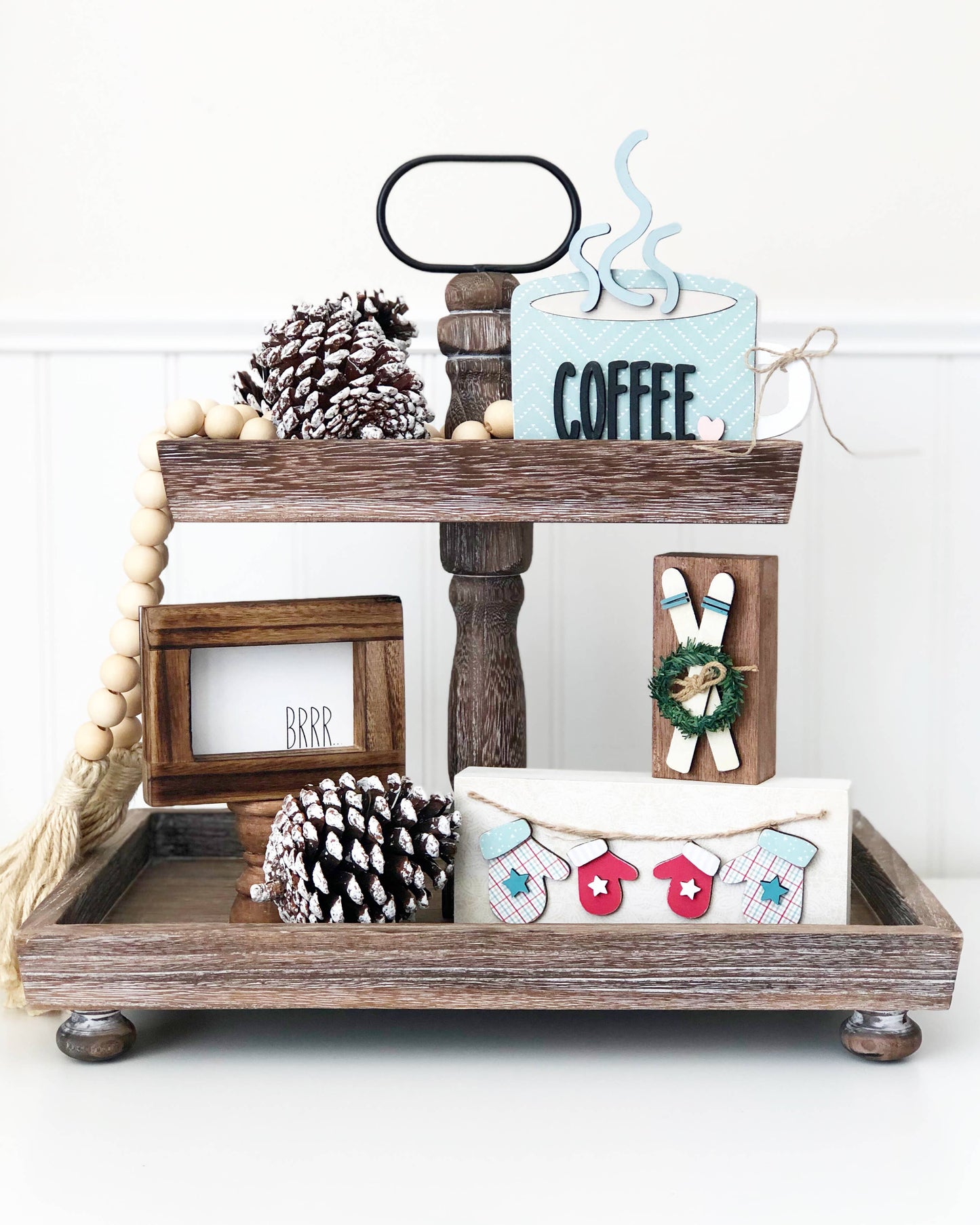 Foundations Decor Tiered Tray-Antique Finish, Rectngl 15.75"