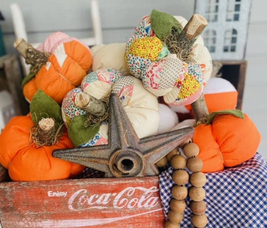 Handmade Fabric Pumpkins Vintage Quilt